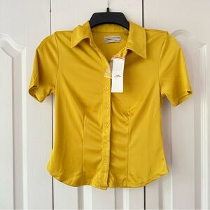 NWT Urban Outfitters Yellow Button Up Top